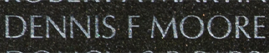 Specialist 5 Dennis Francis Moore's name inscribed on "the Wall."